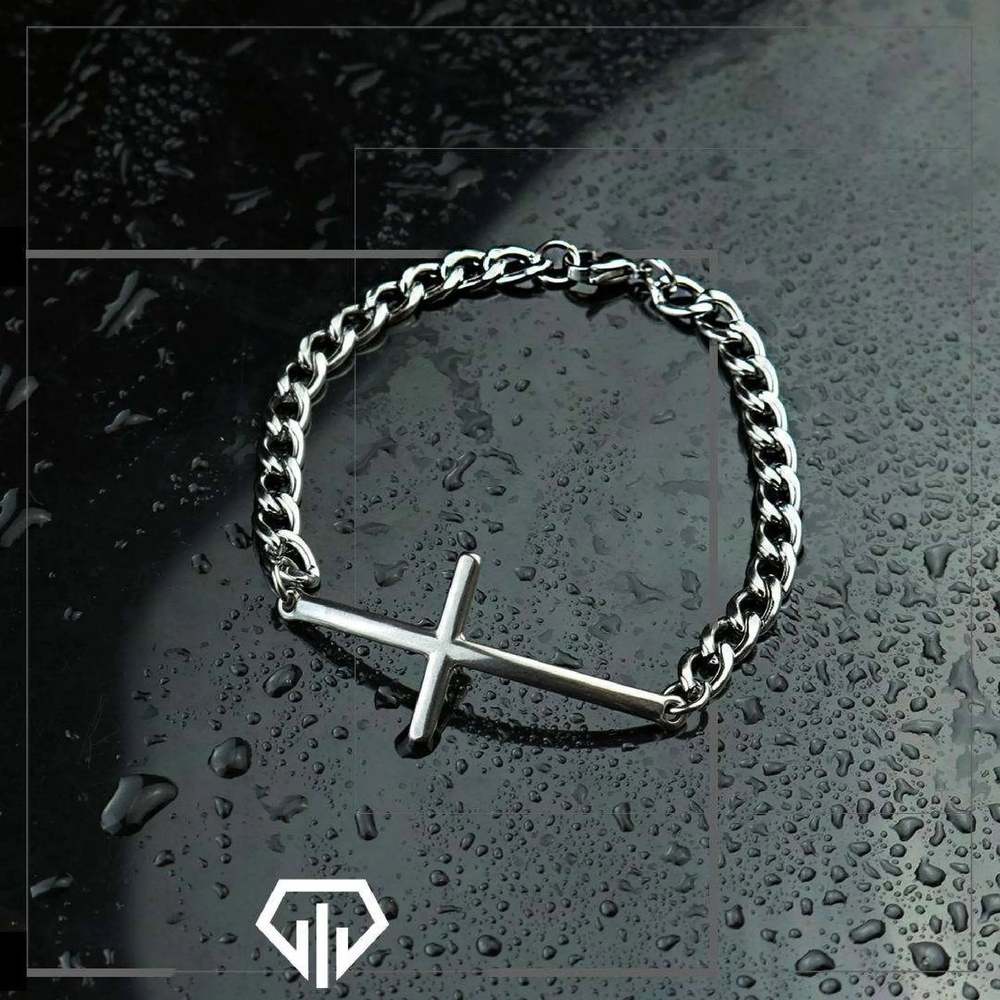 Pulsera Cruz Plateada 225 - Gregor Relojes y Accesorio Ecuador