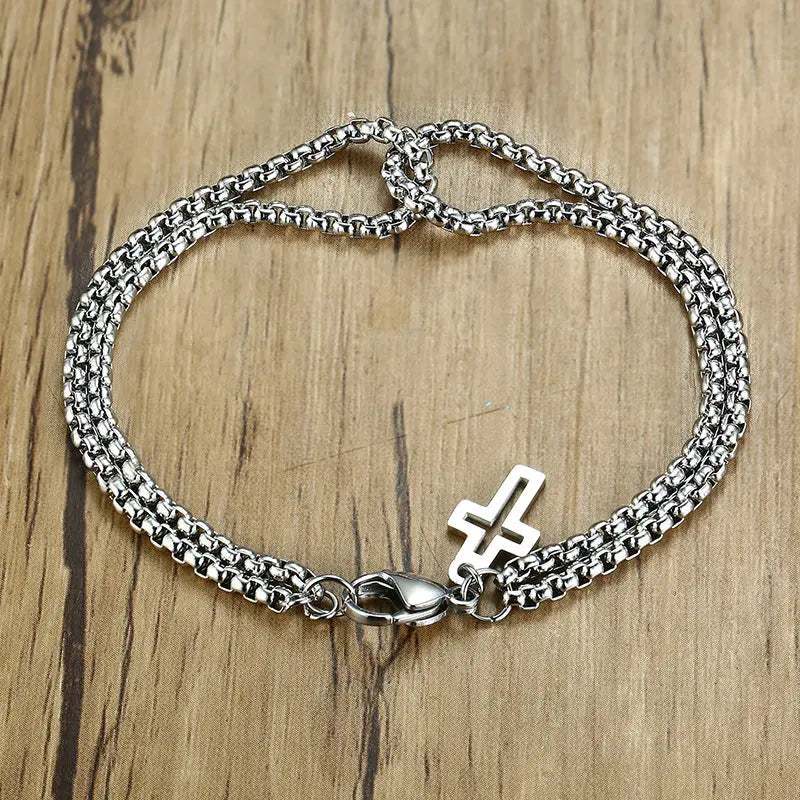 Pulsera Vnox Cruz Plateada 226 - Gregor Relojes y Accesorio Ecuador
