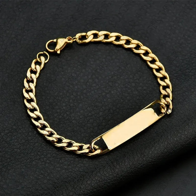 Pulsera Placa Dorada #1962