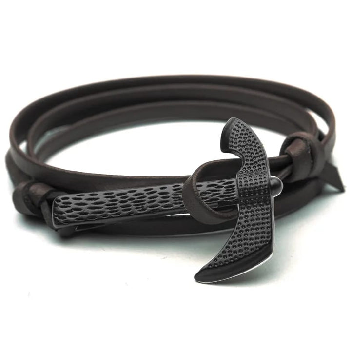 Pulsera cuero chacha café #1960