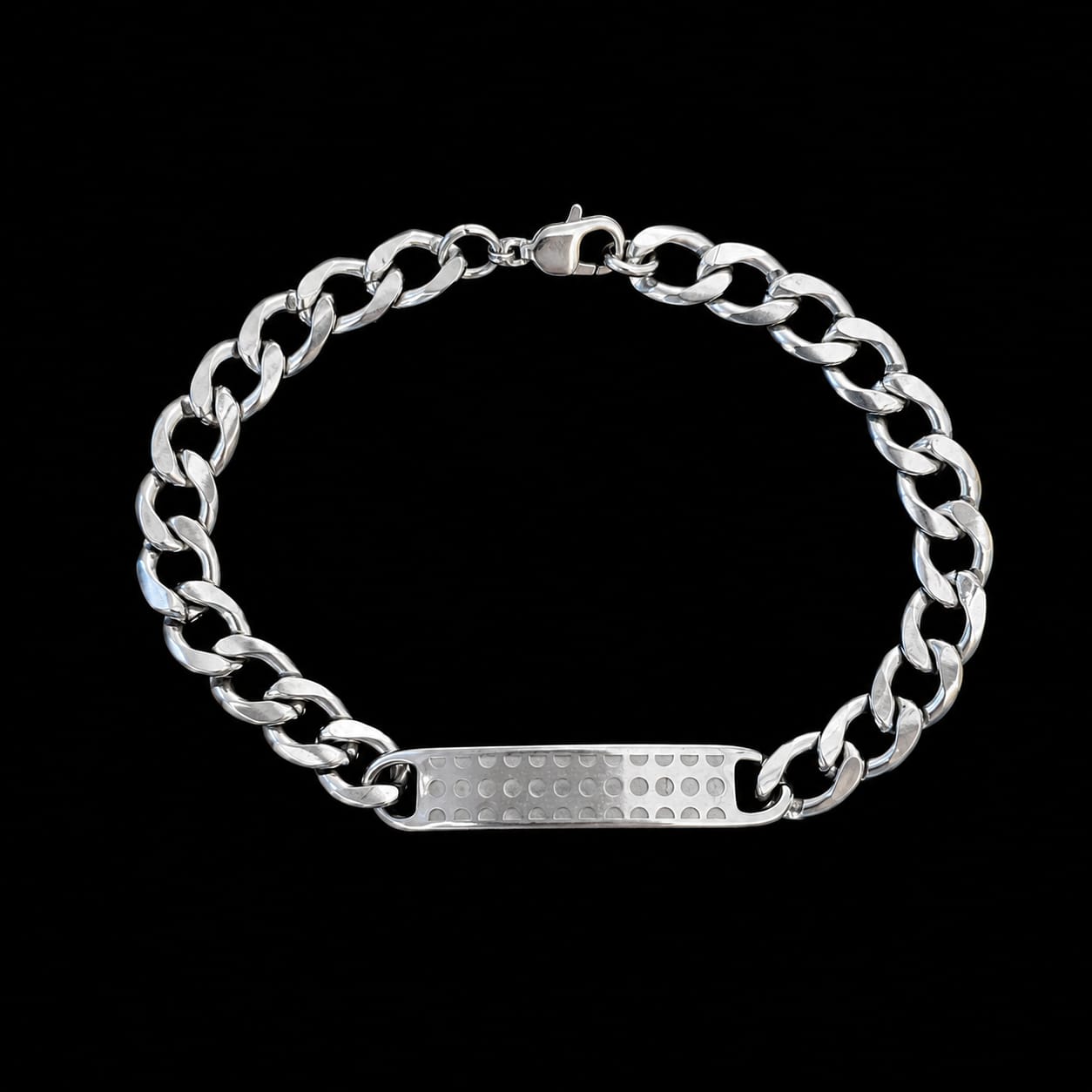 Pulsera Placa Plateada #1963