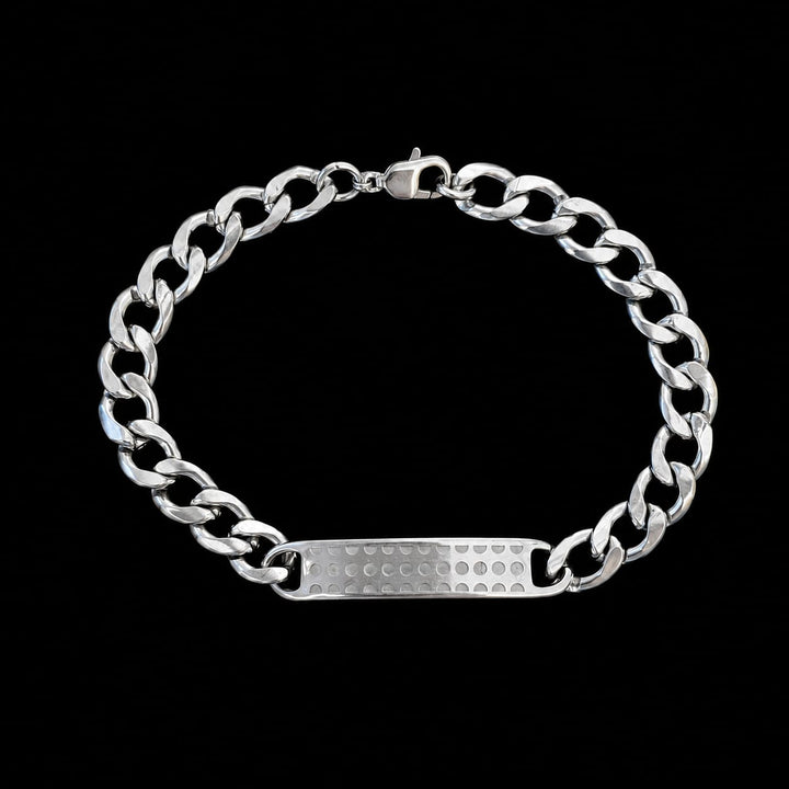 Pulsera Placa Plateada #1963