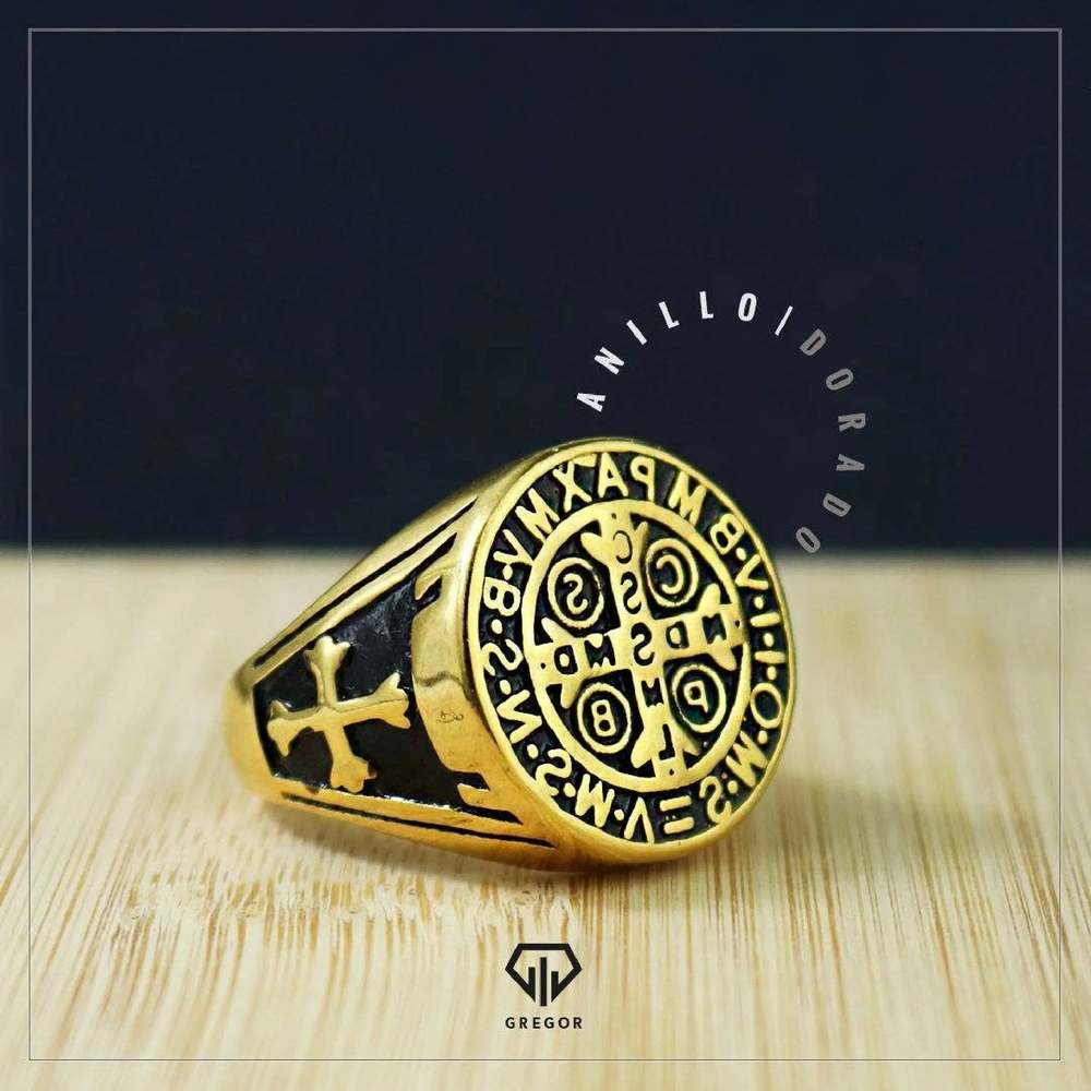 Anillo San benito Dorado 816 - Gregor Relojes y Accesorio Ecuador