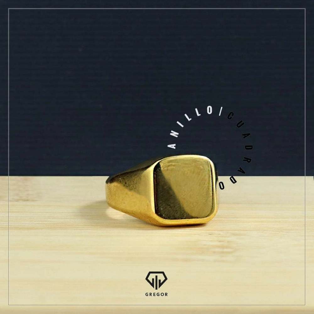 Anillo Square Dorada 815 - Gregor Relojes y Accesorio Ecuador