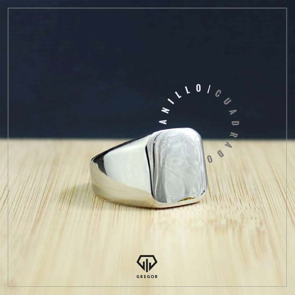 Anillo Square Plateado 808 - Gregor Relojes y Accesorio Ecuador