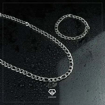 Cadena Gruesa + Manilla gruesa Plateada 751 - Gregor Relojes y Accesorio Ecuador