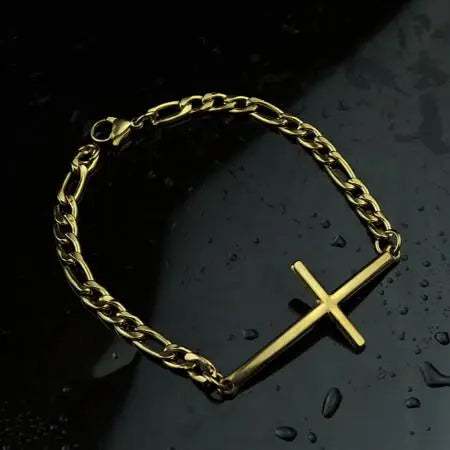 Pulsera Cruz Dorada 228 - Gregor Relojes y Accesorio Ecuador