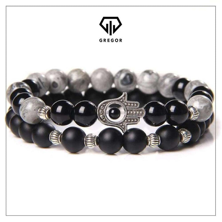 Pulseras Onix Ojo Plomo#216