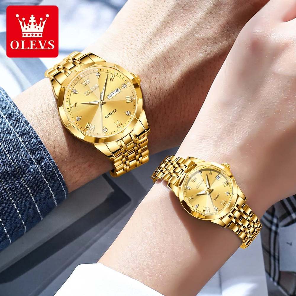 Reloj Pareja Olevs Gold - Gregor Relojes y Accesorio Ecuador