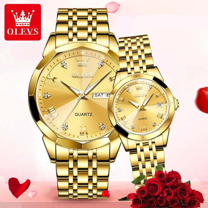 Reloj Pareja Olevs Gold - Gregor Relojes y Accesorio Ecuador
